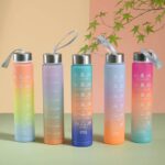 Ringgit Shop 3in1 Gradient Bottle 2000ml Cute Color Plastic Water Bottle with Food Grade Straw Travel Portable Botol Air hanya RM16.90 di Shopee