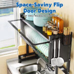 SIV 65-125cm Dish Cabinet Rack Over-The-Sink Dish Drainer Drying Rack Plate Storage Kitchen Organizer Shelf hanya RM35.00 di Shopee