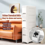 Slim Plastic Drawer Gap Plastic Drawer Cabinet Bathroom Cabinet Moving Rack Kitchen Narrow Organizer Storage Cabinet hanya RM33.80 di Shopee