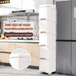 Slim Plastic Drawer Gap Plastic Drawer Cabinet Bathroom Cabinet Moving Rack Kitchen Narrow Organizer Storage Cabinet hanya RM33.80 di Shopee