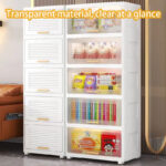 Storage Cabinet Large Space Transparent Almari Baju Plastik Cabinet Storage Box Kitchen Cabinet Drawer Kabinet Dapur 收納櫃 hanya RM69.80 di Shopee