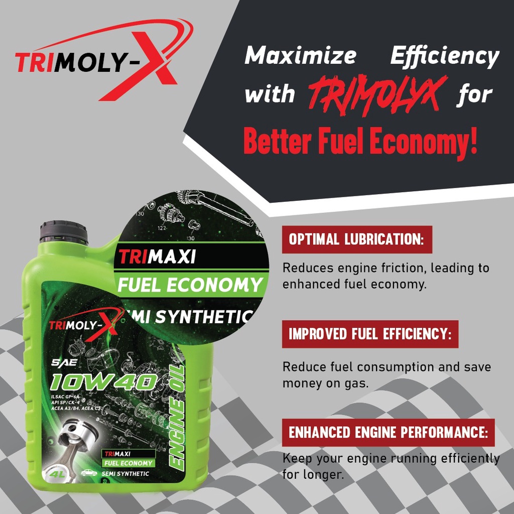 Trimoly TRIMOLY-X TRIMOLYX 10W40 SEMI SYNTHETIC ENGINE OIL SP/CF – Portal ...