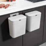 Wall Mounted Kitchen Trash Can Hanging Trash Bin For Bathroom Kitchens Cabinet Door With Lid Garbage Cans Cabinet Stor hanya RM11.75 di Shopee