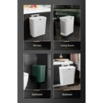 Wall Mounted Kitchen Trash Can Hanging Trash Bin For Bathroom Kitchens Cabinet Door With Lid Garbage Cans Cabinet Stor hanya RM11.75 di Shopee