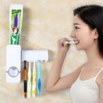 《  𝗢𝗡𝗘 𝗧𝗢𝗨𝗖𝗛  》 FREE 5 Toothbrush Slot Holder Toothpaste Shaver Dispenser Squeezer Wall Mount Bekas Letak Ubat Gigi 挤牙膏器 hanya RM4.90 di Shopee