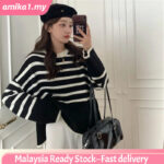 【Malaysia stock】Women Ladies O-Neck Long Sleeve Knit Top Sweaters Shirts Loose Blouse Amika1 hanya RM11.99 di Shopee