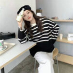 【Malaysia stock】Women Ladies O-Neck Long Sleeve Knit Top Sweaters Shirts Loose Blouse Amika1 hanya RM11.99 di Shopee