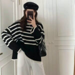 【Malaysia stock】Women Ladies O-Neck Long Sleeve Knit Top Sweaters Shirts Loose Blouse Amika1 hanya RM11.99 di Shopee