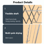 🔥🔥【9112】Stainless Steel Clothes Rack Rak Penyidai Baju Hanger Baju Clothes Drying Rack Hanger Laundry Hanger Foldable hanya RM24.80 di Shopee